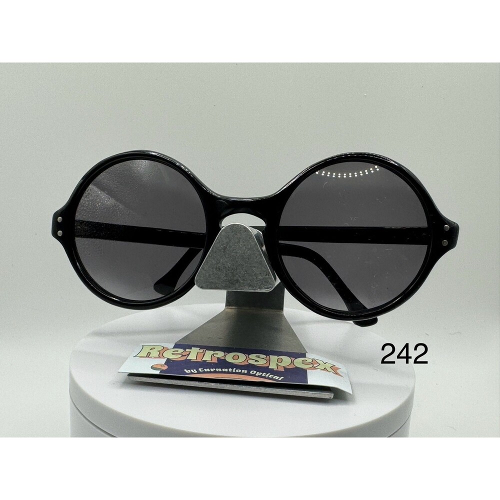 Vintage Refurbished Eyeglasses | Round Plastic Frame Grey Lenses Retro 1960’s